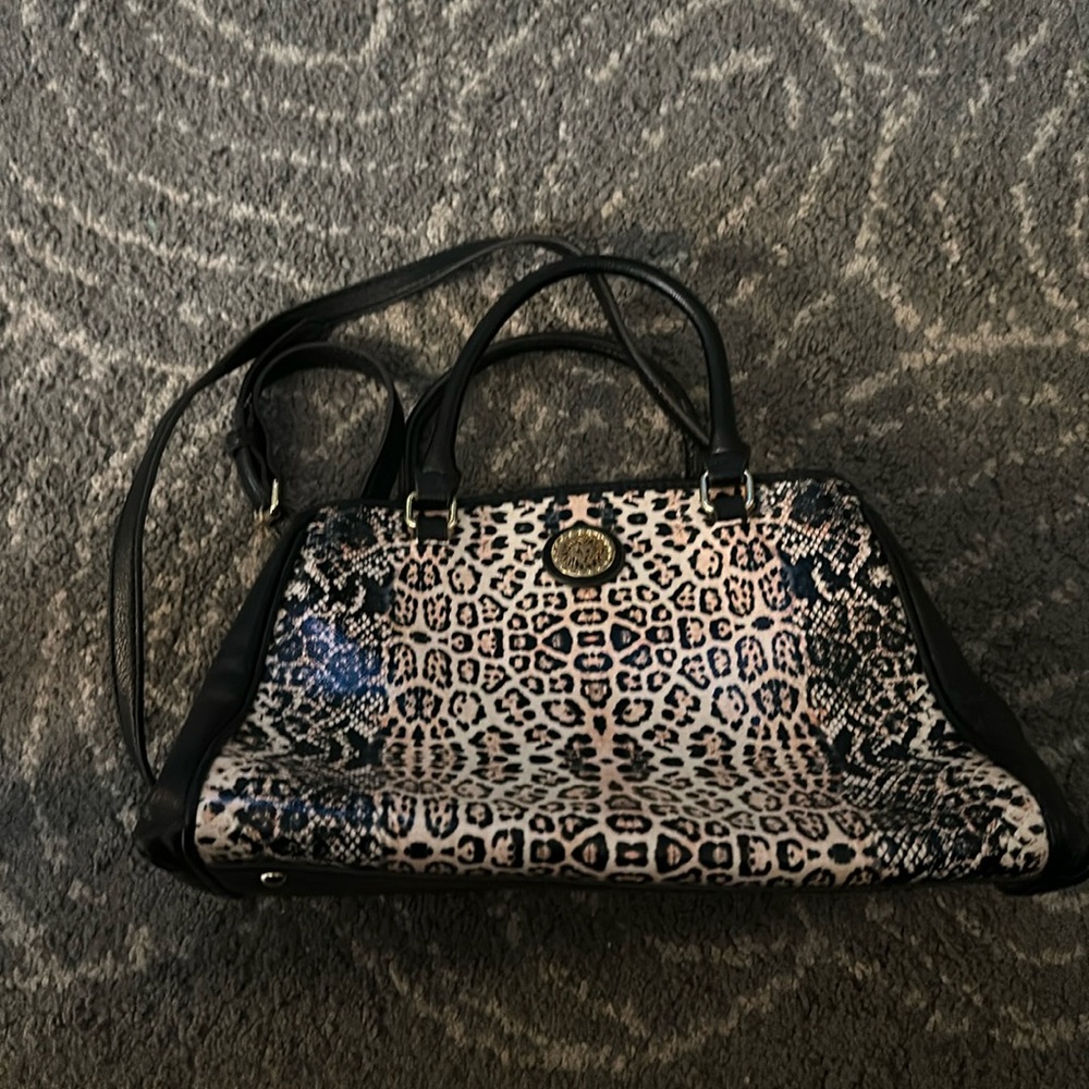 COPY - Anne Klein cheetah print purse with blue interior